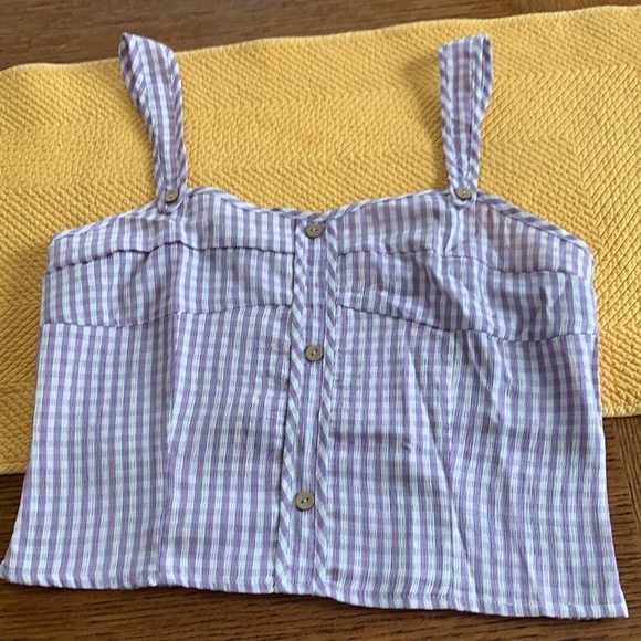 Purple white cami crop top - Picture 4 of 10